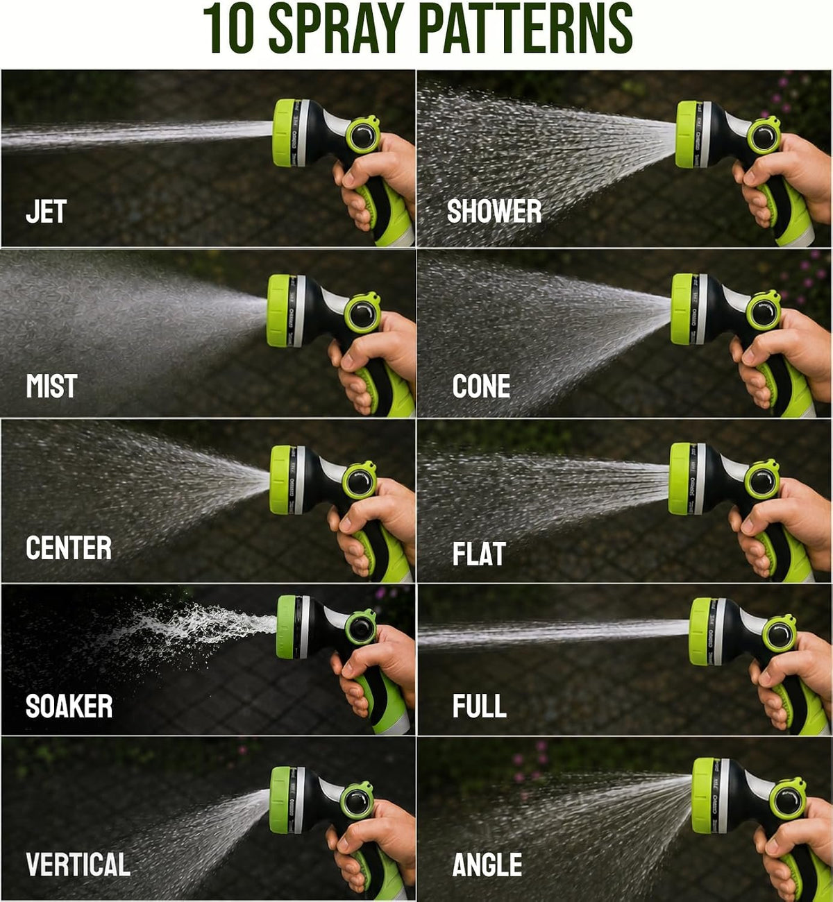 Laurel Gardenware Thumb-Control Multi-Pattern Hose Nozzle additional product photo