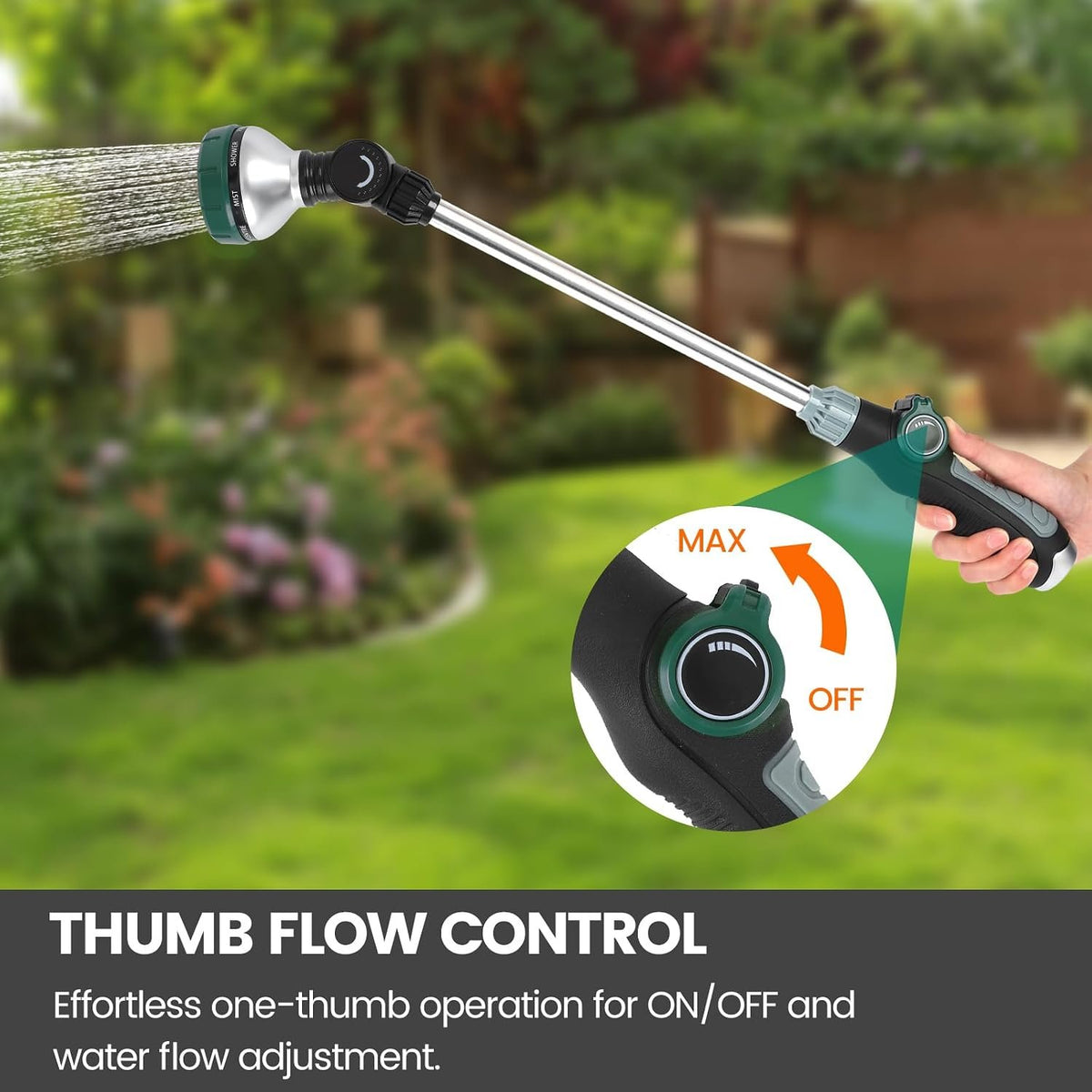 Laurel Gardenware Aluminum Watering Wand with Pivoting Spray Head additional product photo