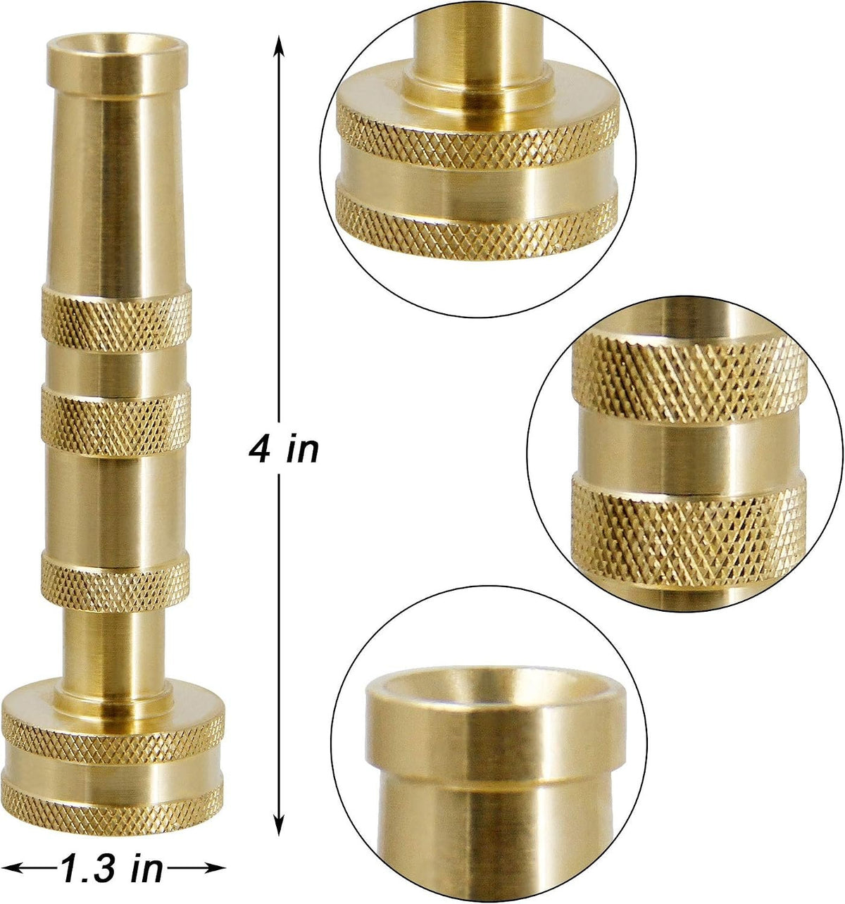 Laurel Gardenware Solid Brass Twist Hose Nozzle Set additional product photo
