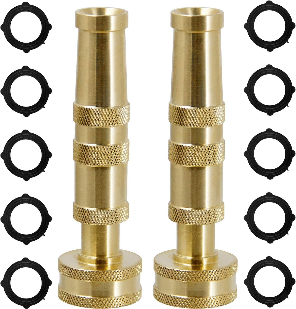 Laurel Gardenware Solid Brass Twist Hose Nozzle Set studio product photo