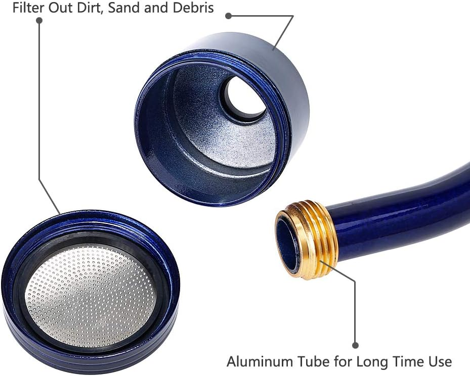 Laurel Gardenware Curved Aluminum Shower Wand with Hold-Open Clip additional product photo