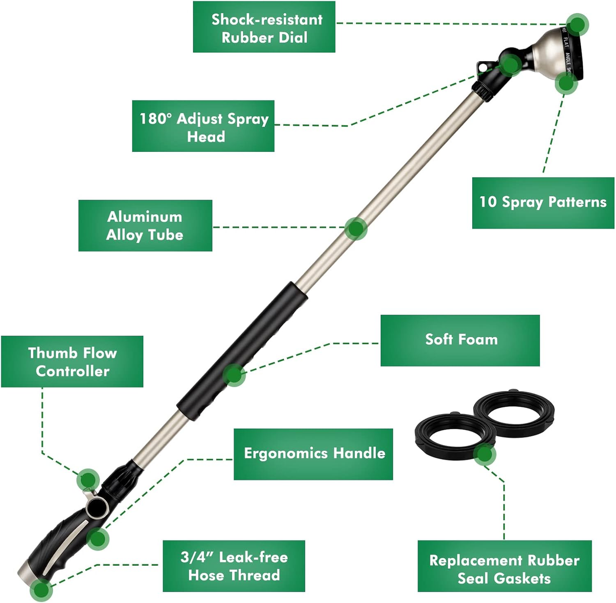 Laurel Gardenware Long-Reach Bronze Watering Wand with Ratcheting Head additional product photo