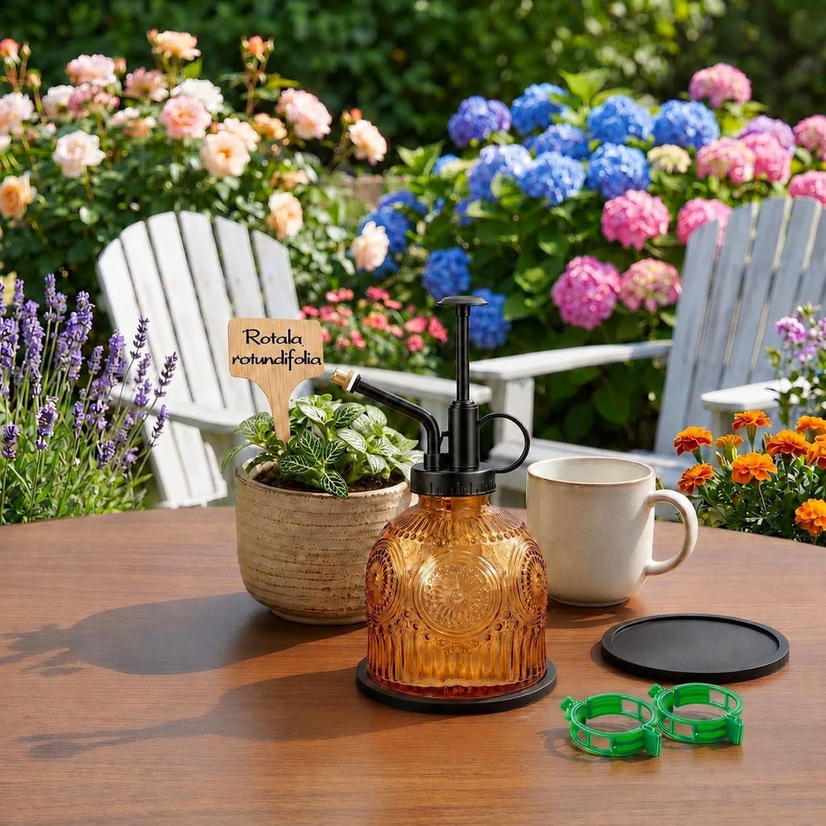 Laurel Gardenware Amber Embossed Glass Plant Mister additional product photo