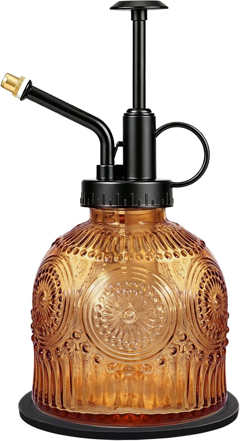 Laurel Gardenware Amber Embossed Glass Plant Mister studio product photo