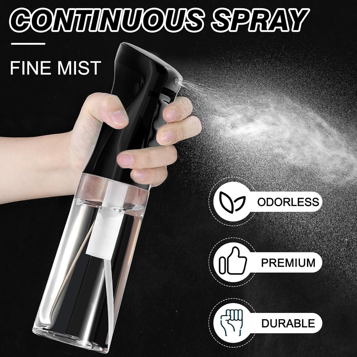 Laurel Gardenware Continuous Mist Spray Bottles in Black and White additional product photo