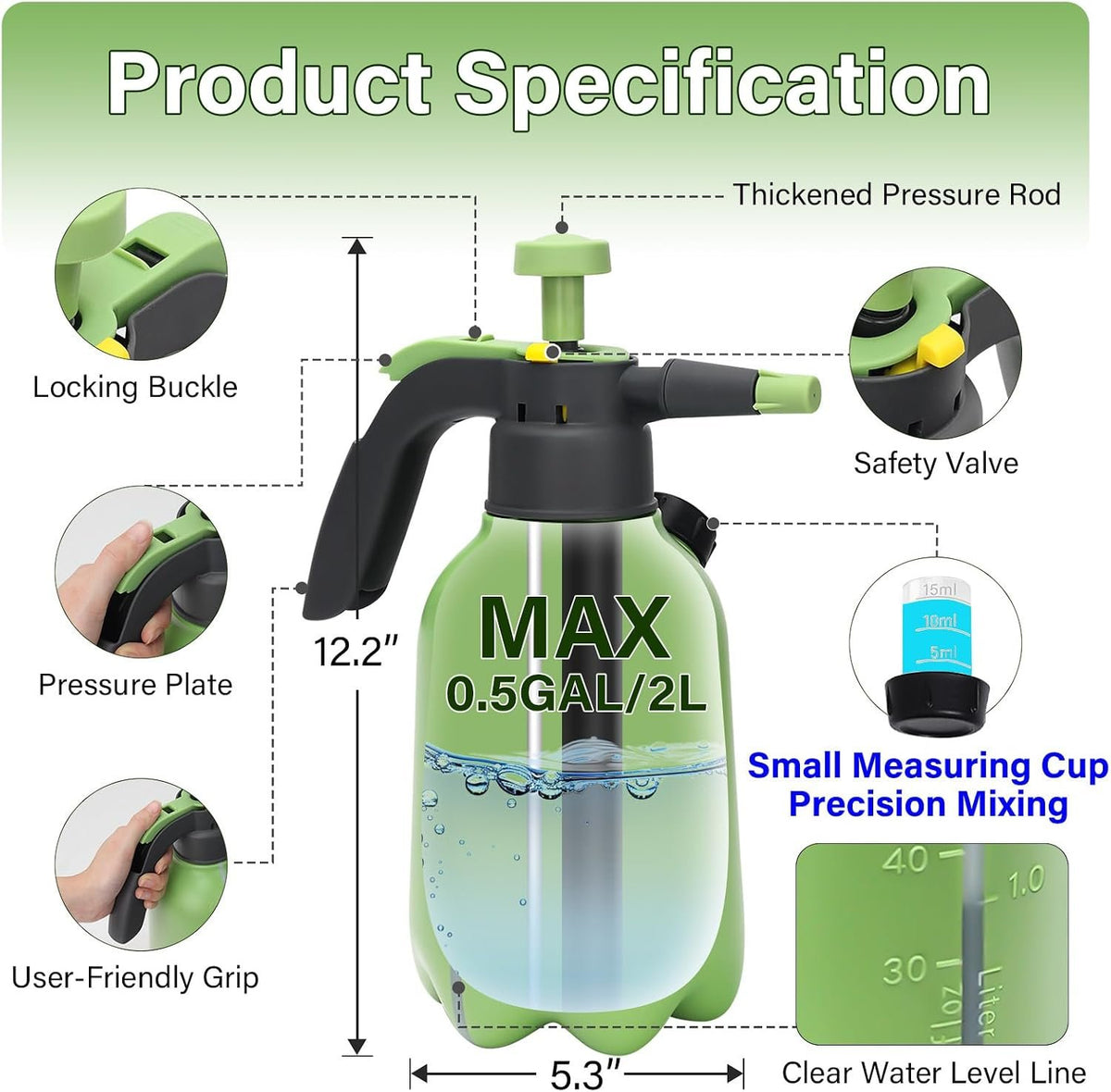 Laurel Gardenware Mint Green Hand Pump Garden Sprayer additional product photo