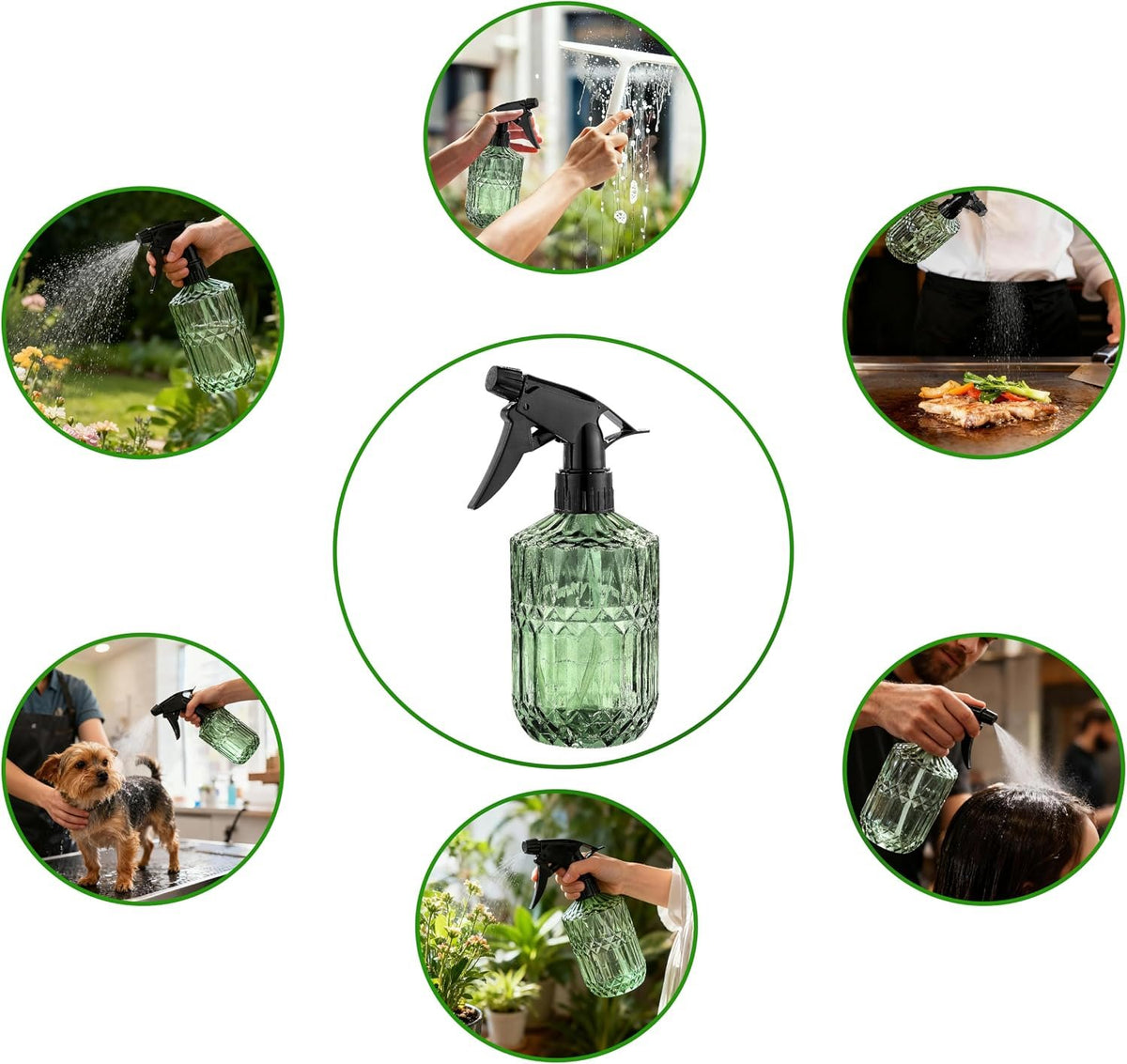 Laurel Gardenware Faceted Green Glass Plant Mister additional product photo