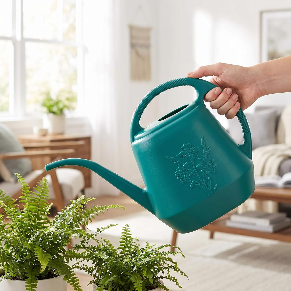 Laurel Gardenware Floral Embossed Long-Spout Watering Can additional product photo