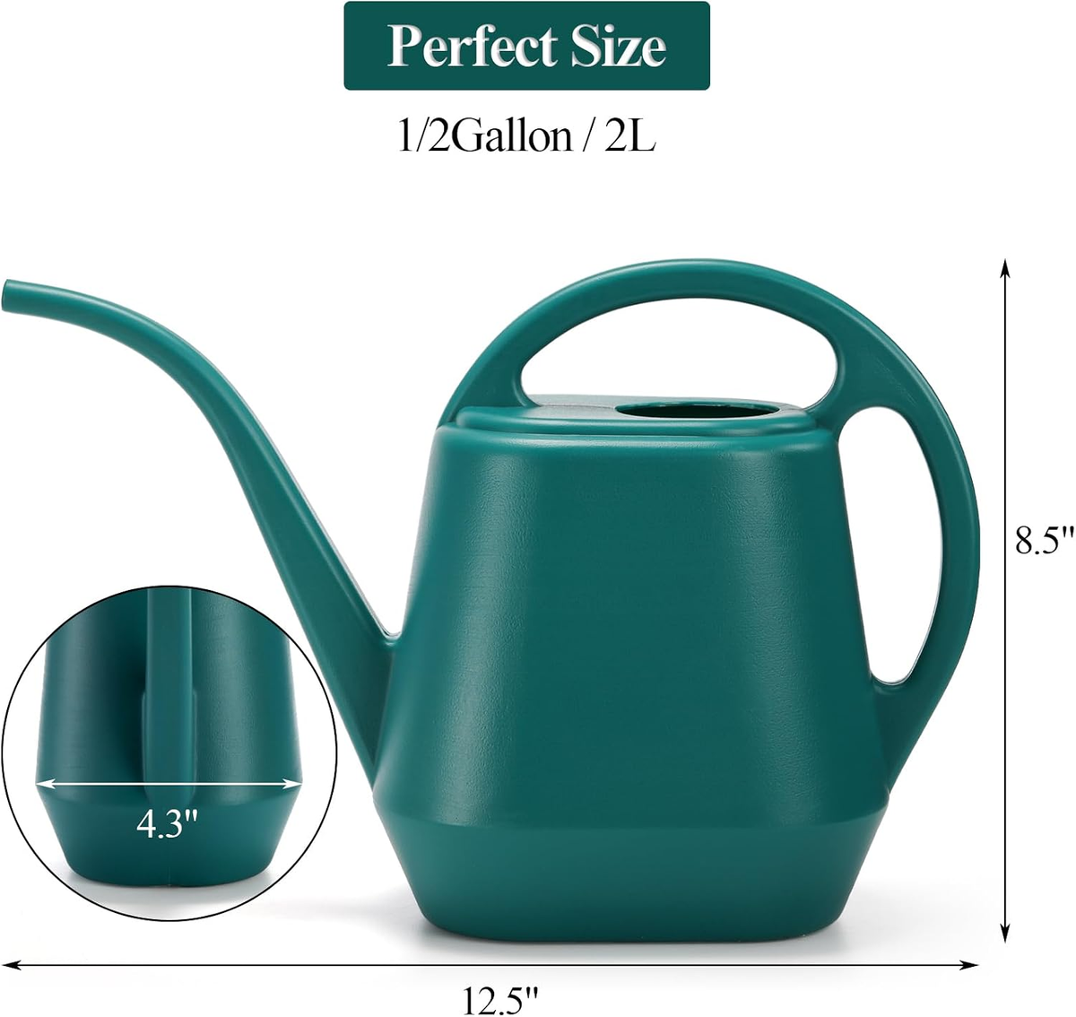 Laurel Gardenware Compact Plastic Long-Spout Watering Can additional product photo
