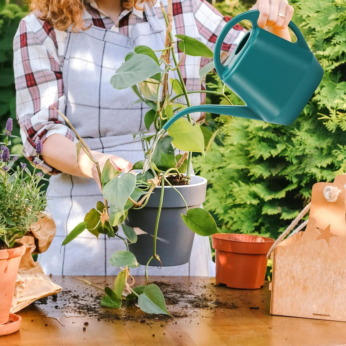 Laurel Gardenware Compact Plastic Long-Spout Watering Can additional product photo