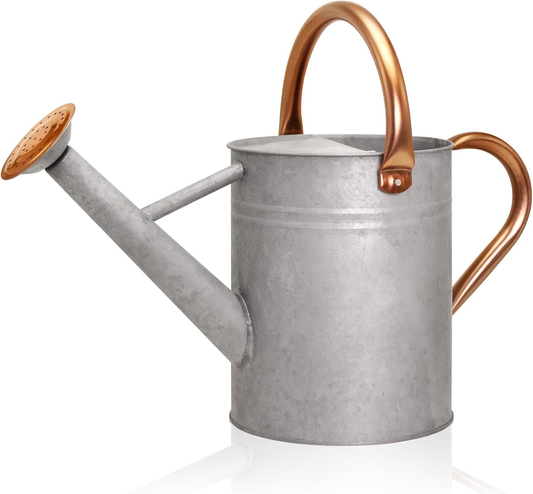 Laurel Gardenware Zinc-Color Metal Watering Can with Detachable Sprinkler studio product photo
