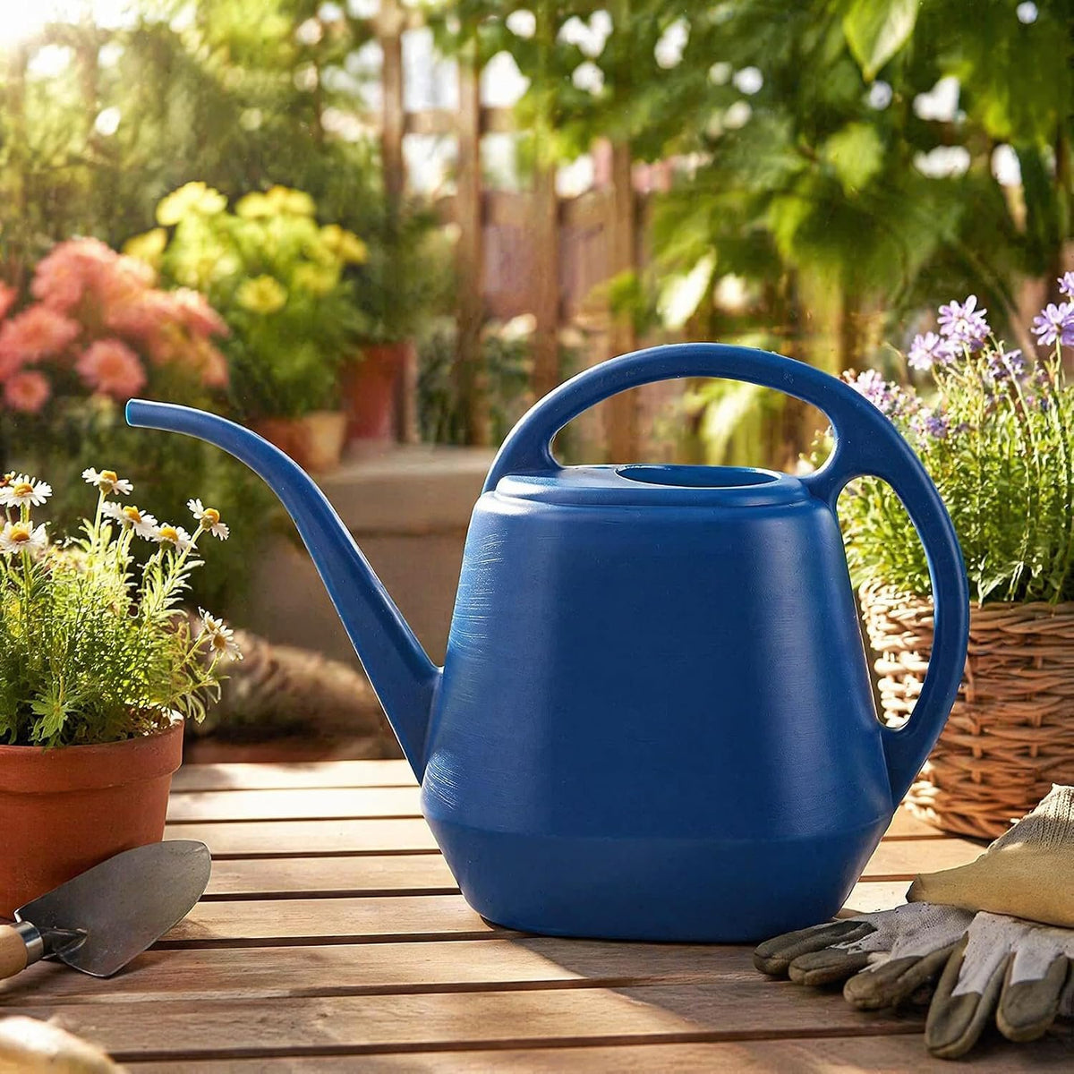 Laurel Gardenware Royal Blue Plastic Long-Spout Watering Can additional product photo