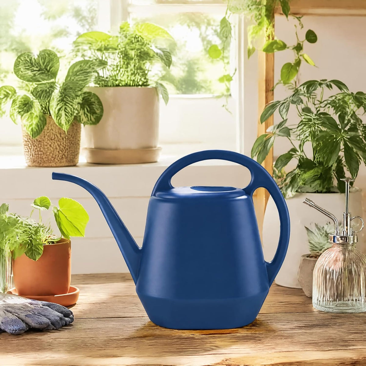 Laurel Gardenware Royal Blue Plastic Long-Spout Watering Can additional product photo