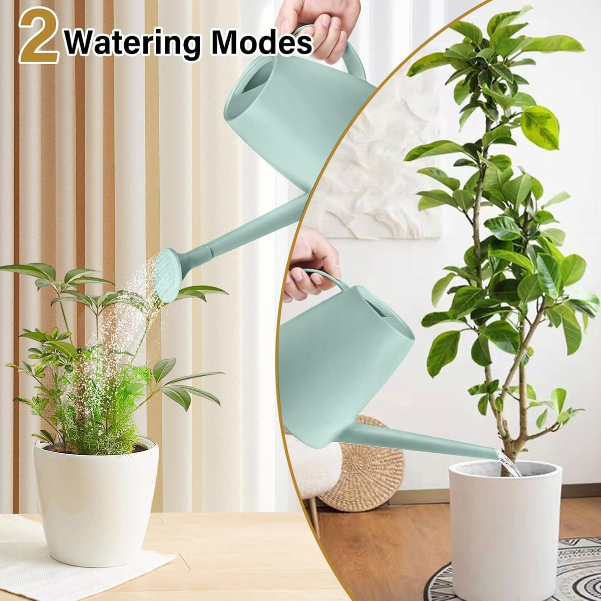 Laurel Gardenware Light Green Watering Can with Removable Shower Head additional product photo