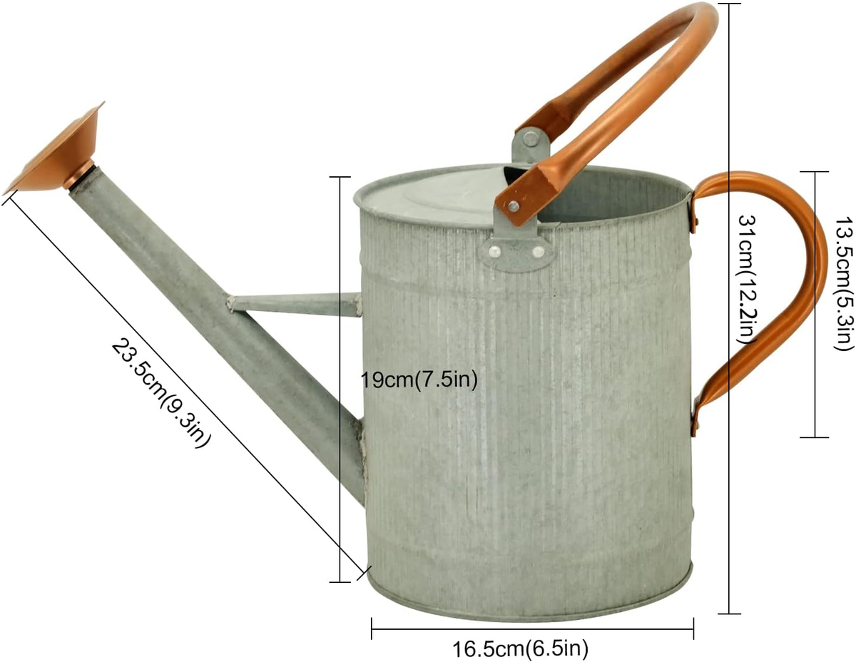 Laurel Gardenware Fluted Silver Metal Watering Can additional product photo