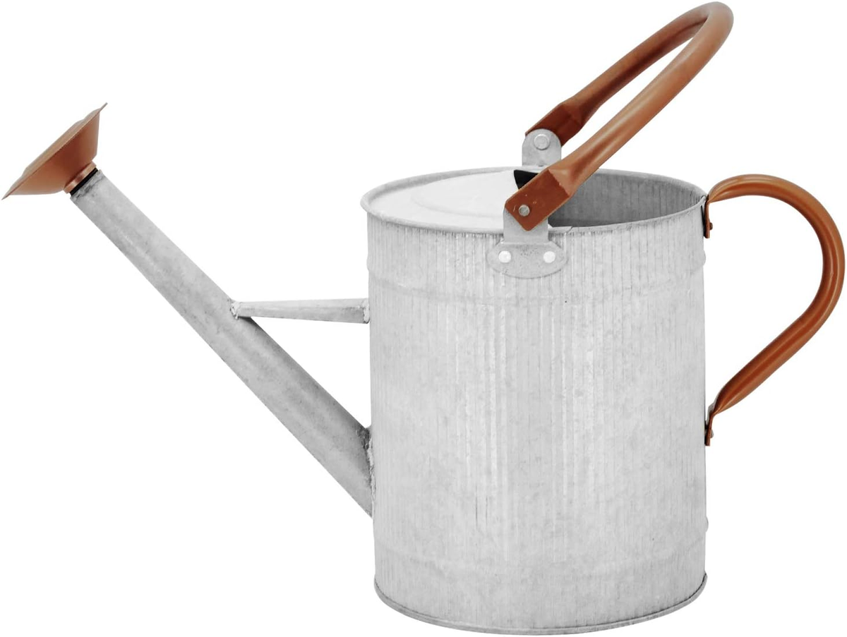 Laurel Gardenware Fluted Silver Metal Watering Can studio product photo