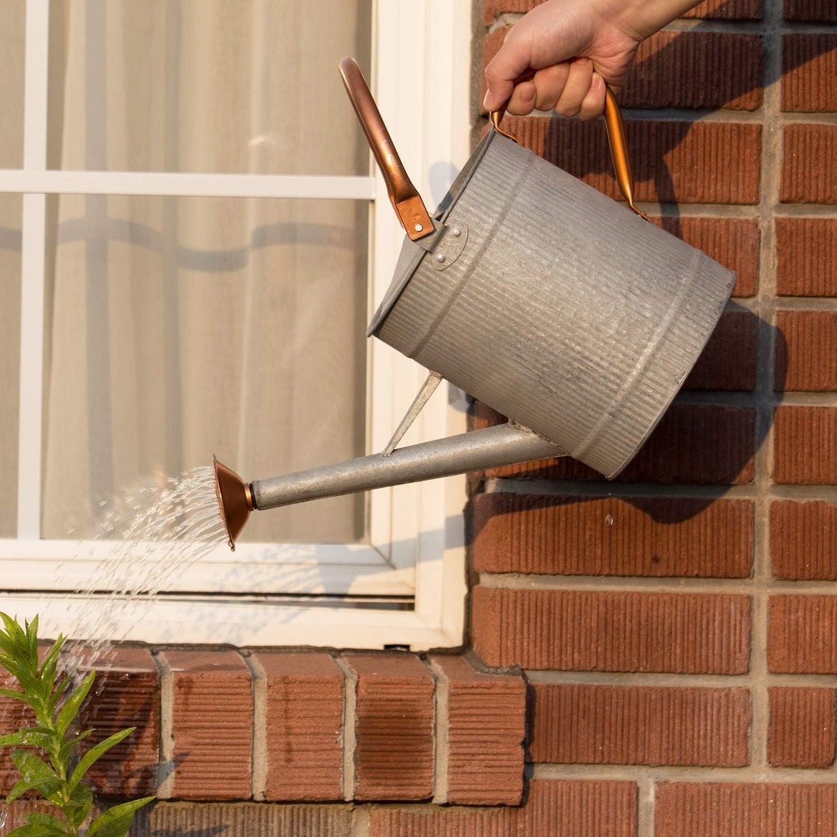 Laurel Gardenware Fluted Silver Metal Watering Can additional product photo