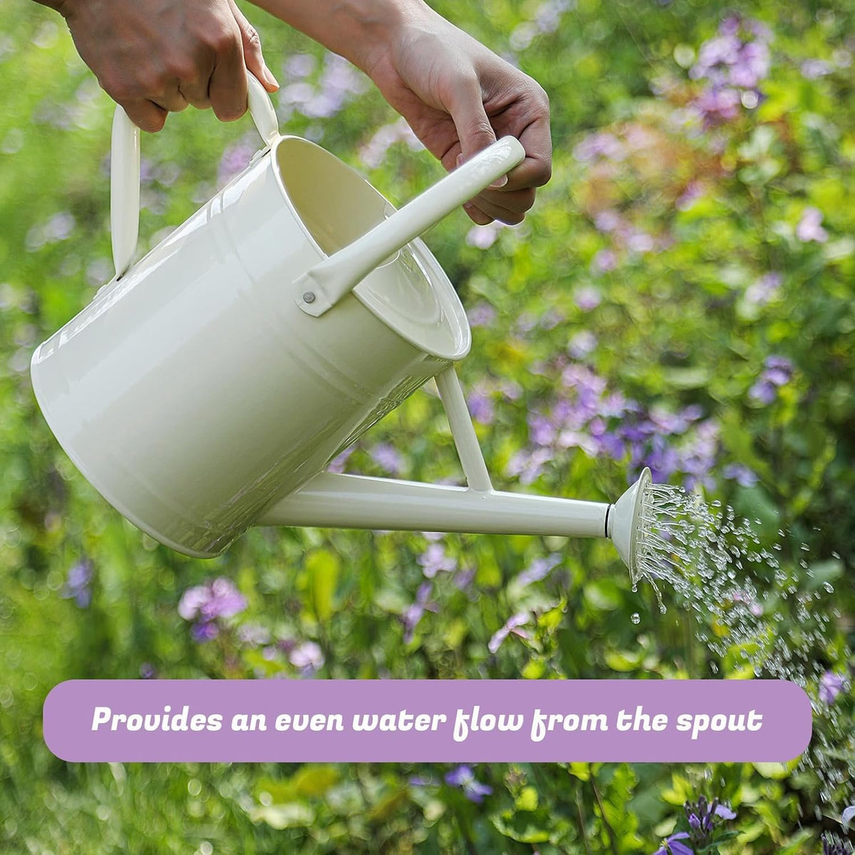 Laurel Gardenware White Metal Watering Can with Swivel Handle additional product photo