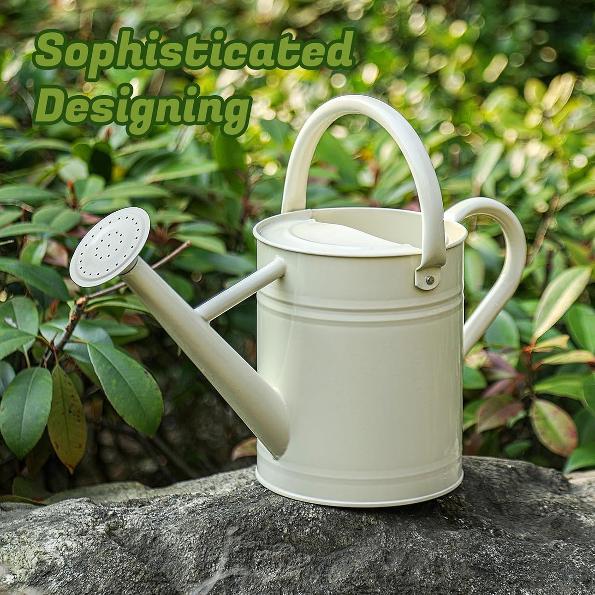 Laurel Gardenware White Metal Watering Can with Swivel Handle additional product photo
