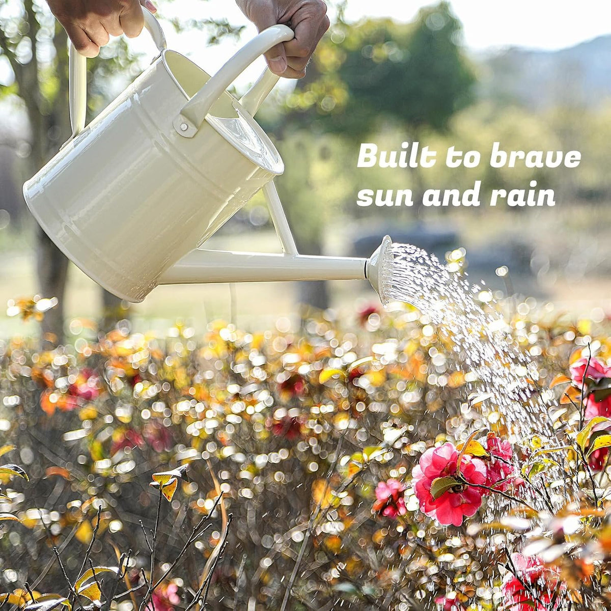 Laurel Gardenware White Metal Watering Can with Swivel Handle additional product photo